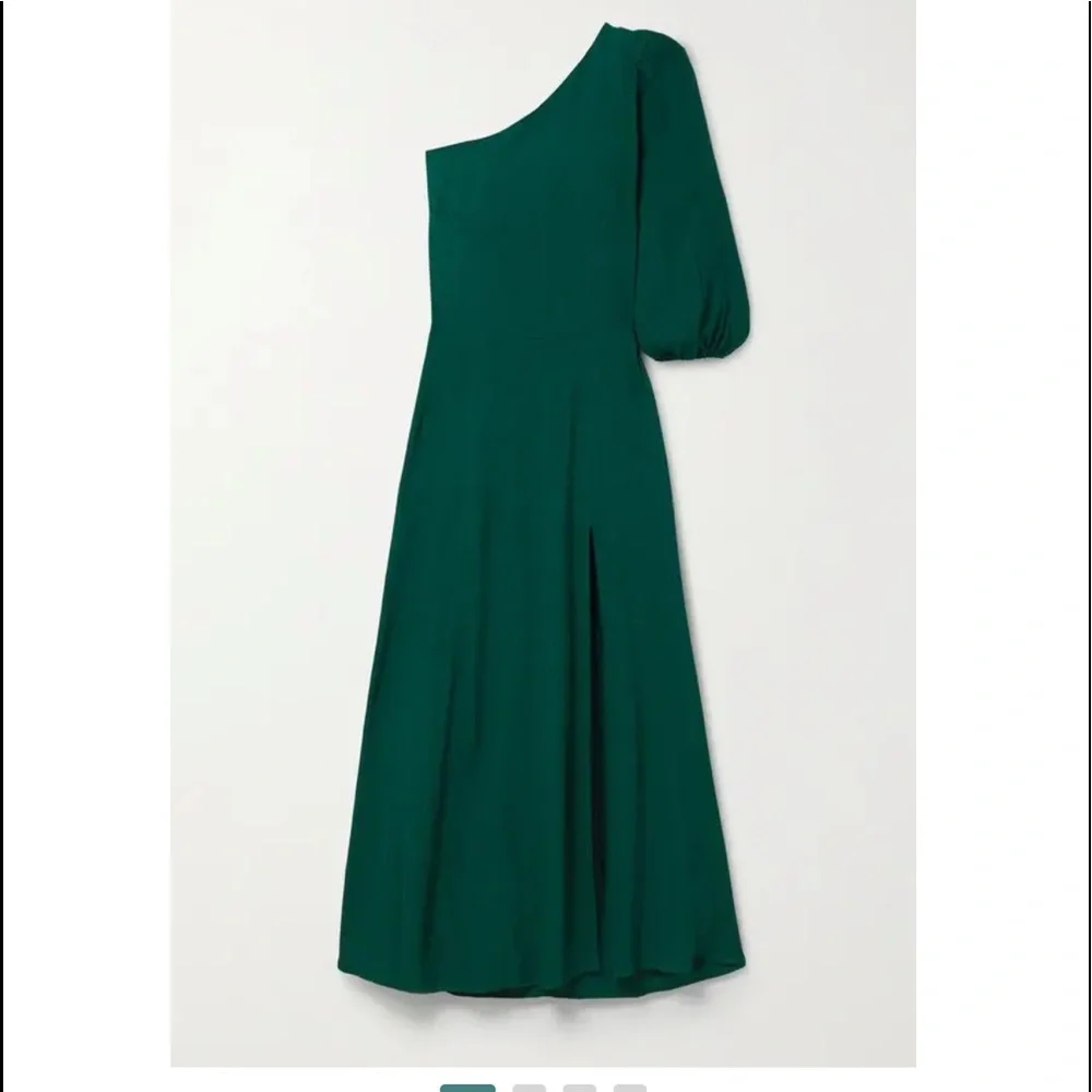 REFORMATION
+ NET SUSTAIN Lawrence one-shoulder crepe Emerald US0(like new) - Picture 3 of 9